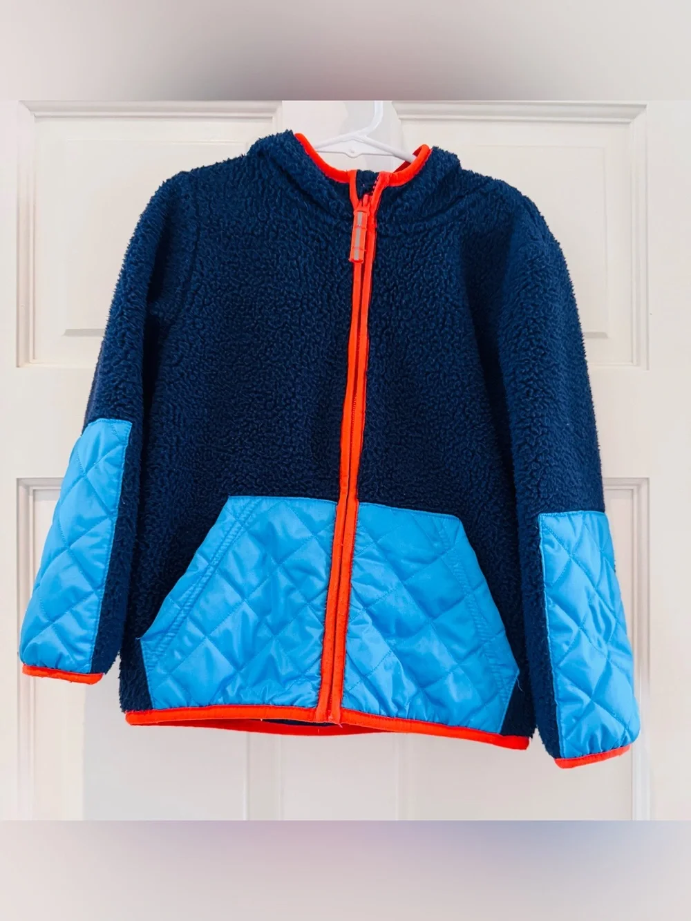 Cat & Jack Toddler Navy Blue Fleece Quilted Zip-Up Jacket - Size 5T
